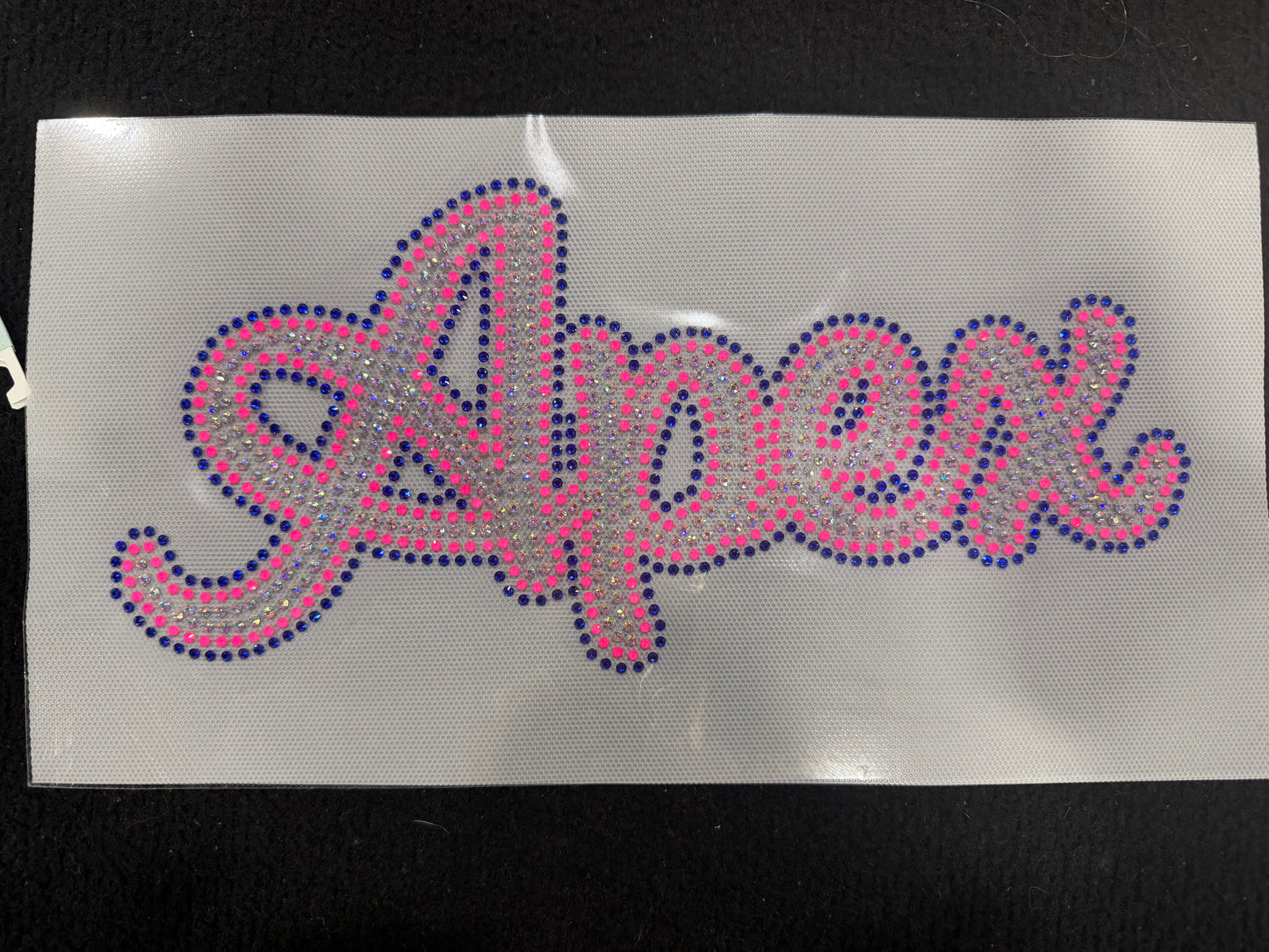Script 3 color rhinestone transfer