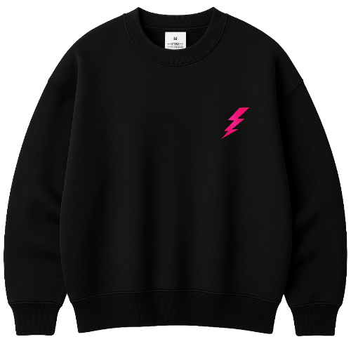 Fully Blinged Out Neon Bolt Storm Crewneck
